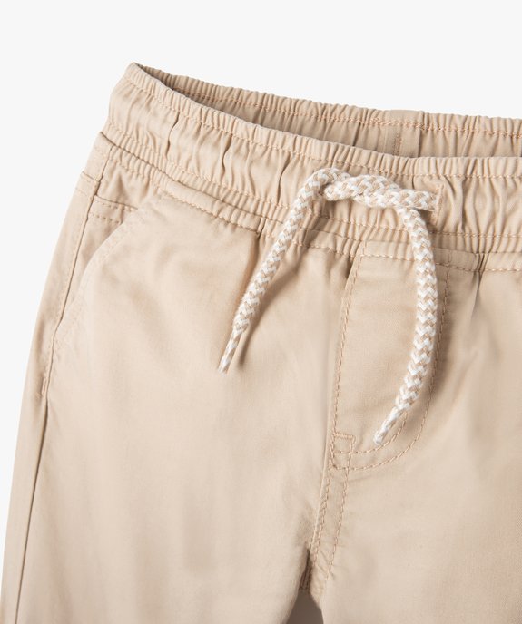 Pantalon garçon en toile avec taille et chevilles élastiquées vue2 - GEMO 4G GARCON - GEMO