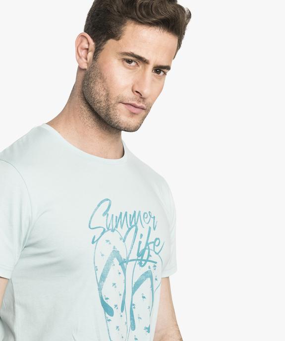 Tee-shirt manches courtes à imprimé tongs vue2 - GEMO (HOMME) - GEMO