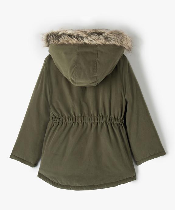 Parka fille chaude et déperlante toucher peau de pêche vue5 - GEMO 4G FILLE - GEMO