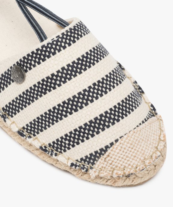 Sandales femme en toile à talon compensé – Terre de Marins Dessus rayé marin vue6 - TERRE DE MARINS - GEMO