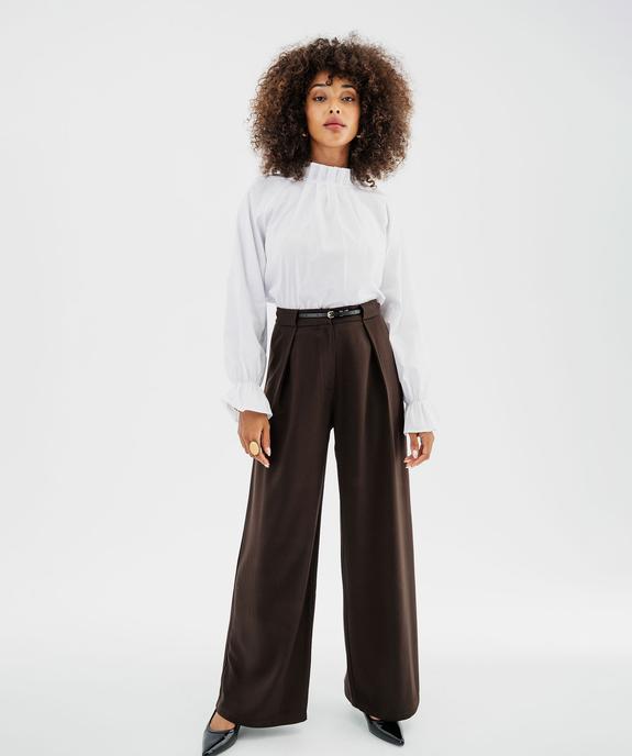 Pantalon de tailleur coupe large avec ceinture fine femme vue4 - GEMO(FEMME PAP) - GEMO