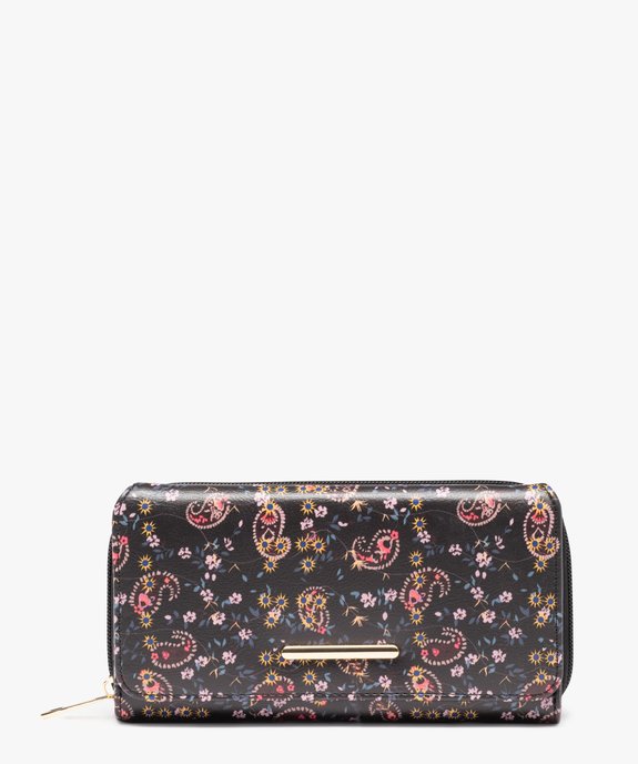Portefeuille à motifs fleuris multi-compartiments femme vue1 - GEMO (ACCESS) - GEMO