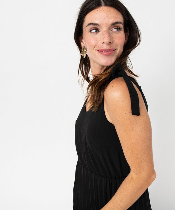 Robe trapèze courte à bretelles et plissée femme vue2 - GEMO(FEMME PAP) - GEMO