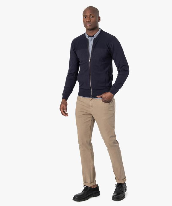Gilet homme à col rond avec fermeture zippée vue5 - GEMO (HOMME) - GEMO