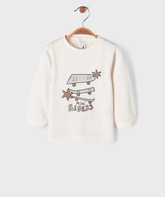 Sweat à motif skate bébé garçon vue1 - GEMO 4G BEBE - GEMO