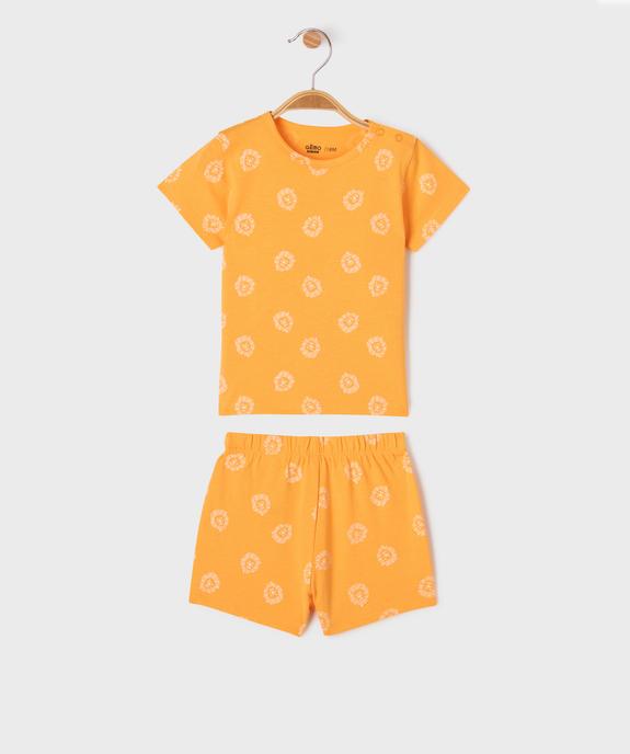 Pyjashort 2 pièces à motifs lions bébé garçon vue1 - GEMO 4G BEBE - GEMO