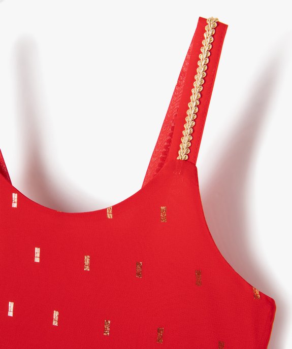 Robe de cérémonie à bretelles avec motifs pailletés fille vue2 - GEMO (ENFANT) - GEMO