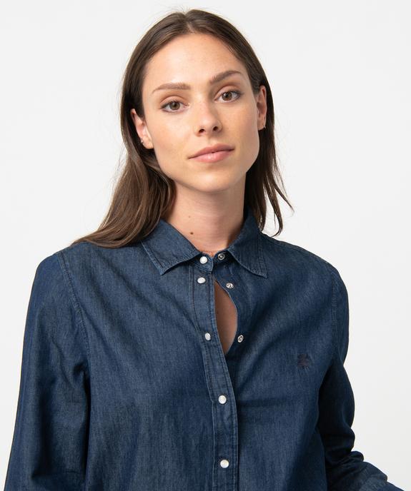 Chemise en jean femme à manches longues  - LuluCastagnette vue6 - LULUCASTAGNETTE - GEMO