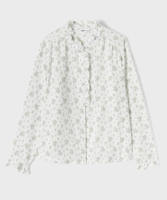 Chemise manches longues en tissu texturé et fleuri femme grande taille vue1 - GEMO (G TAILLE) - GEMO