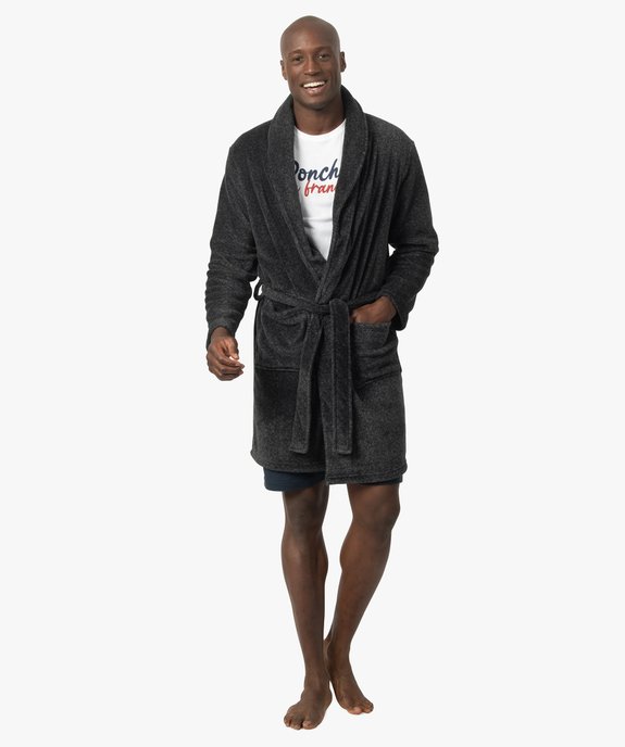 Robe de chambre peignoir en maille peluche homme vue1 - GEMO(HOMWR HOM) - GEMO