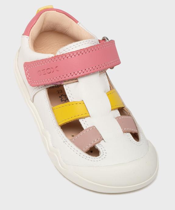 Chaussures de marche ouvertes en cuir bébé fille - Geox vue5 - GEOX - GEMO