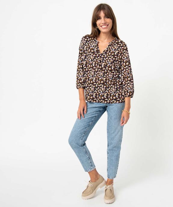 Tee-shirt femme à manches 3/4 avec décolleté en V vue5 - GEMO 4G FEMME - GEMO