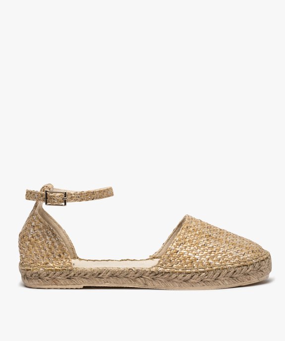 Sandales femme style espadrilles ouvertes sur les côtés Dessus en fibres végétales et lurex vue1 - GEMO (CASUAL) - GEMO