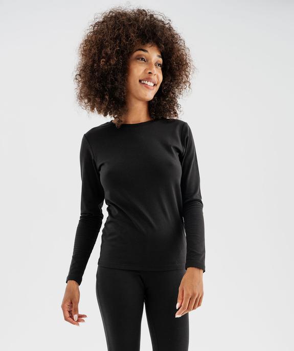 Tee-shirt thermique à manches longues et col rond femme vue2 - GEMO(HOMWR FEM) - GEMO