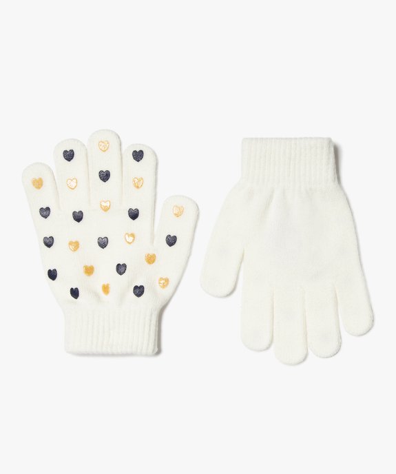 Gants imprimé cœurs en maille extensible fille vue1 - GEMO (ENFANT) - GEMO