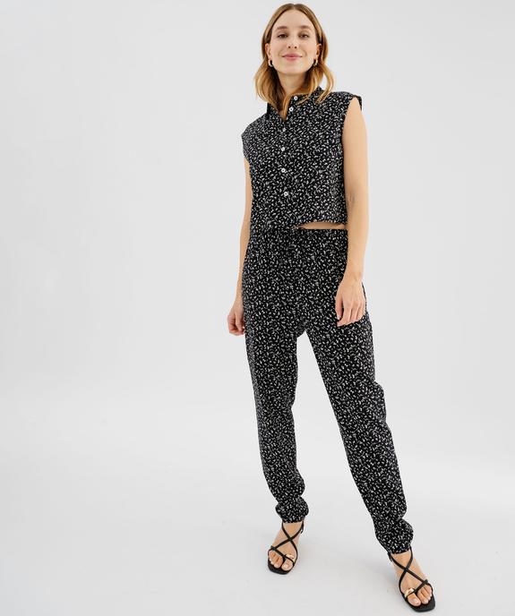 Chemise sans manches courte et ample en viscose fluide imprimée femme vue5 - GEMO 4G FEMME - GEMO