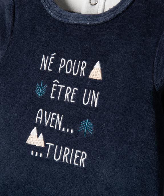 Pyjama bébé garçon velours bicolore effet 2 en 1 vue2 - GEMO(BB COUCHE) - GEMO