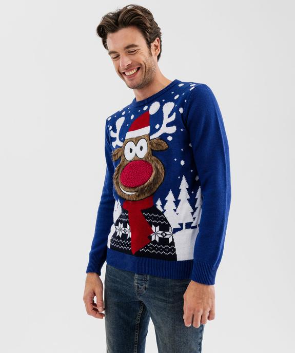 Pull de Noël imprimé avec détails lumineux homme vue1 - GEMO (HOMME) - GEMO