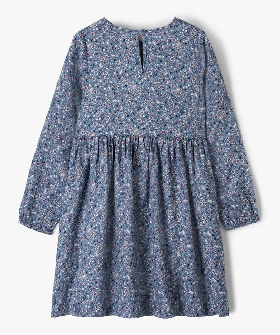 Robe fille fleurie à smocks et manches blousantes vue4 - LULUCASTAGNETTE - GEMO