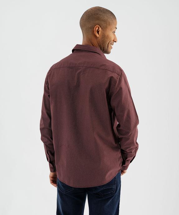 Chemise manches longues à micro-motifs homme vue4 - GEMO 4G HOMME - GEMO