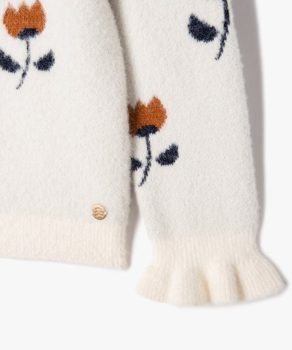 Pull douillet à motifs fleuris fille - LuluCastagnette vue3 - LULUCASTAGNETTE - GEMO