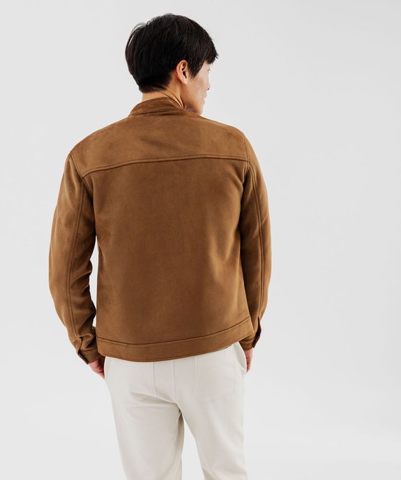 Blouson zippé en suédine homme vue3 - GEMO (HOMME) - GEMO