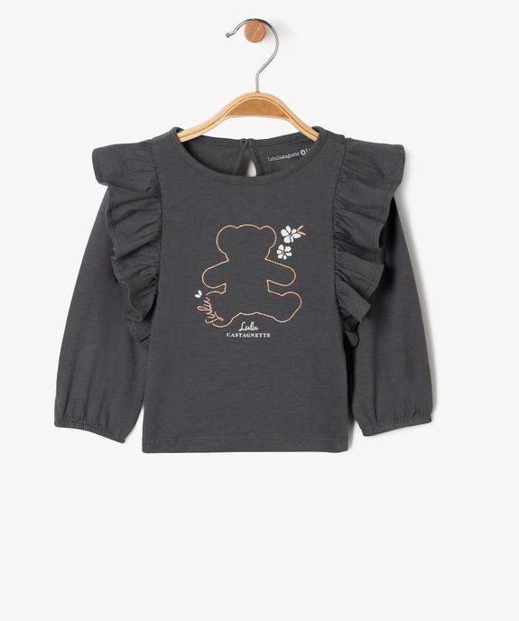 Tee-shirt manches longues à volants bébé fille - LuluCastagnette vue1 - LULUCASTAGNETTE - GEMO