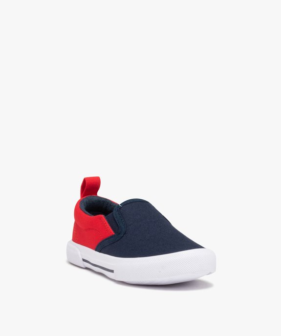 Slip-on garçon en toile bicolores avec col élastiqué vue2 - GEMO (ENFANT) - GEMO
