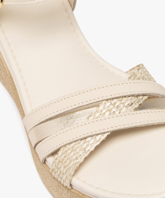 Sandales à brides avec semelle plateforme aspect corde femme - Tanéo vue6 - TANEO - GEMO