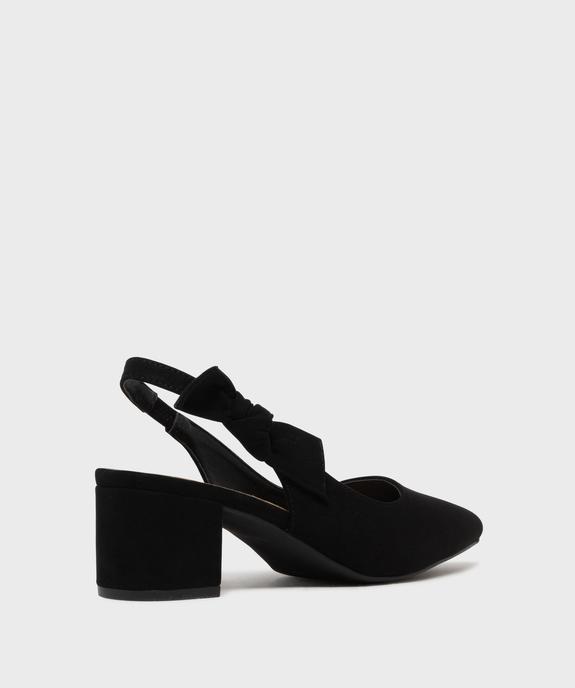 Escarpins slingbacks en suédine à talon large et bout pointu femme - Valentina Baldano vue4 - VALENTINA BALDA - GEMO