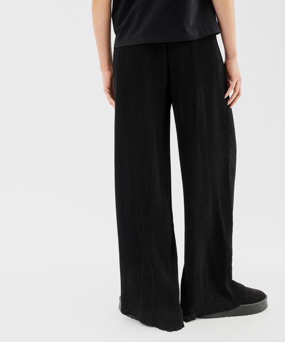 Pantalon large et fluide en voile plissé femme - GEMO(FEMME PAP) Pantalon large et fluide en voile plissé femme vue3 - GEMO(FEMME PAP) - GEMO