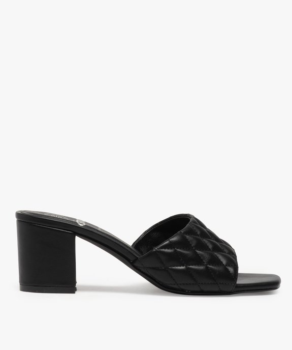 Mules femme à talon carré et dessus matelassé vue1 - GEMO(URBAIN) - GEMO