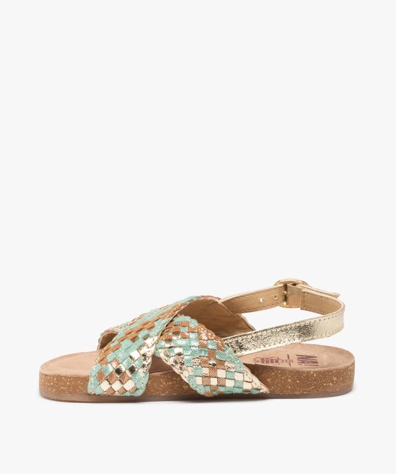 Sandales fille à brides tressées en cuir – NA! vue3 - NA! - GEMO