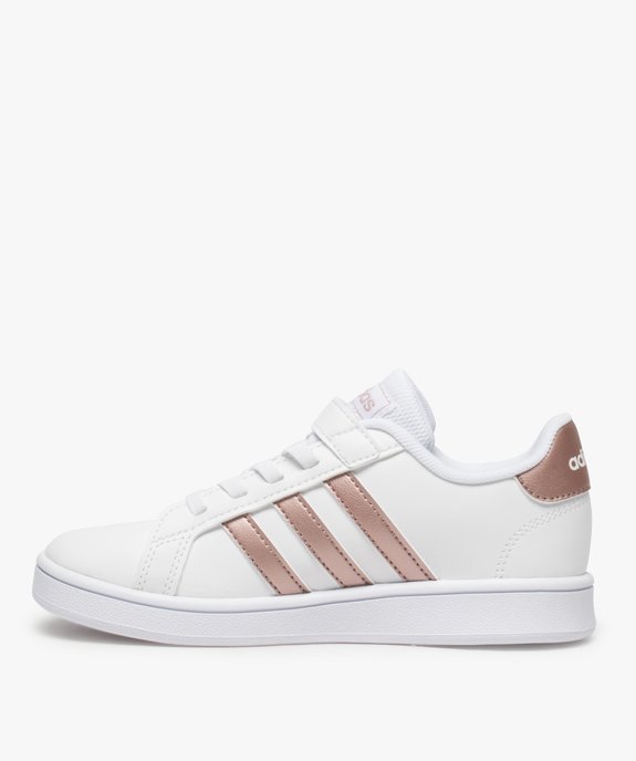 Baskets fille à lacet élastique et scratch - Adidas Grand Court vue3 - ADIDAS - GEMO