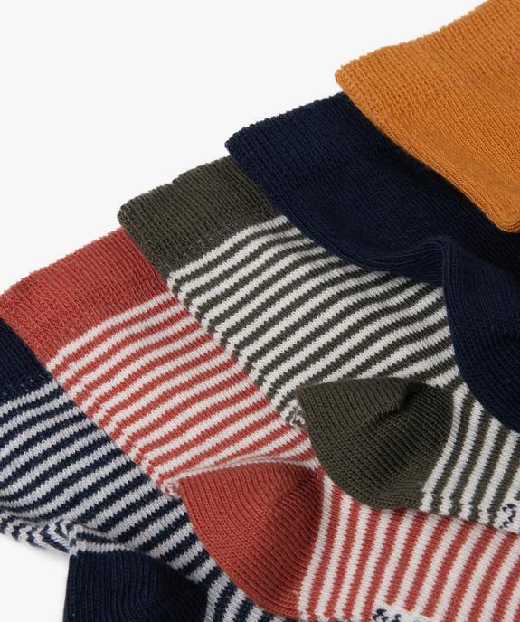Chaussettes à rayures bébé garçon (lot de 5) vue2 - GEMO 4G BEBE - GEMO