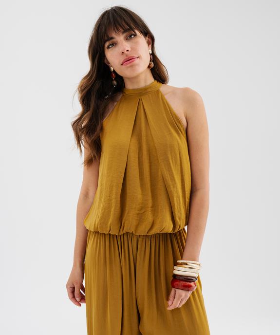 Blouse sans manches en satin avec col noué femme vue2 - GEMO(FEMME PAP) - GEMO