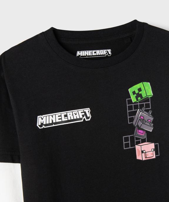 Tee-shirt manches longues effet 2 en 1 garçon - Minecraft vue3 - MINECRAFT - GEMO