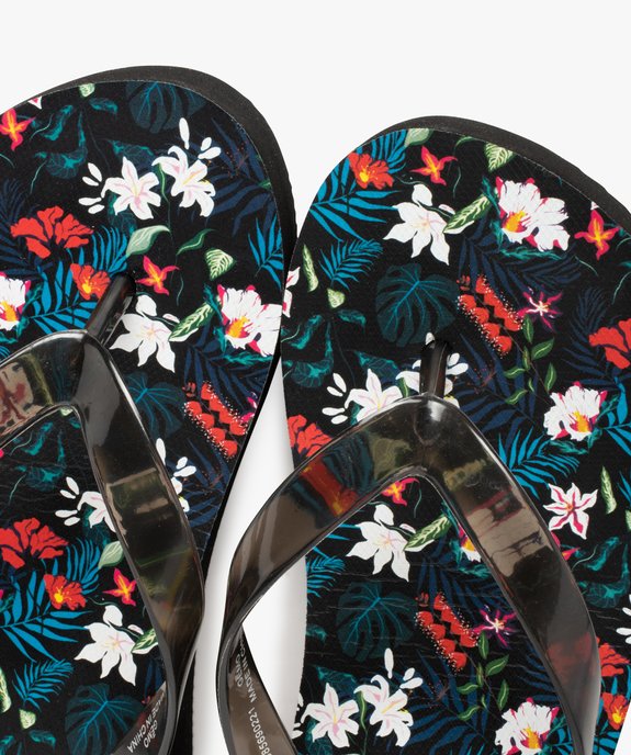 Tongs femme à talon compensé et semelle imprimée vue3 - GEMO (PLAGE) - GEMO