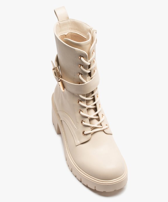 Bottines femme unies à semelle crantée et bride à boucle vue5 - GEMO(URBAIN) - GEMO