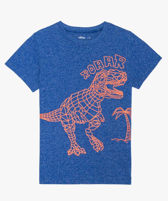 Tee-shirt garçon chiné avec grand motif fluo vue1 - GEMO (ENFANT) - GEMO