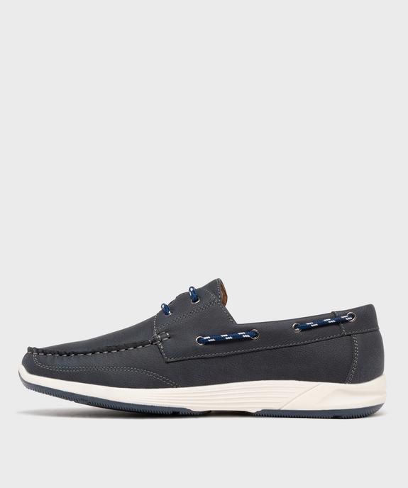 Chaussures bateau à lacets et semelle intérieure cuir vue3 - URBAN STEPS - GEMO