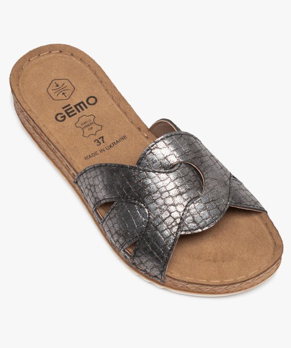 Mules femme à talon plat confort et larges brides vue5 - GEMO (CONFORT) - GEMO