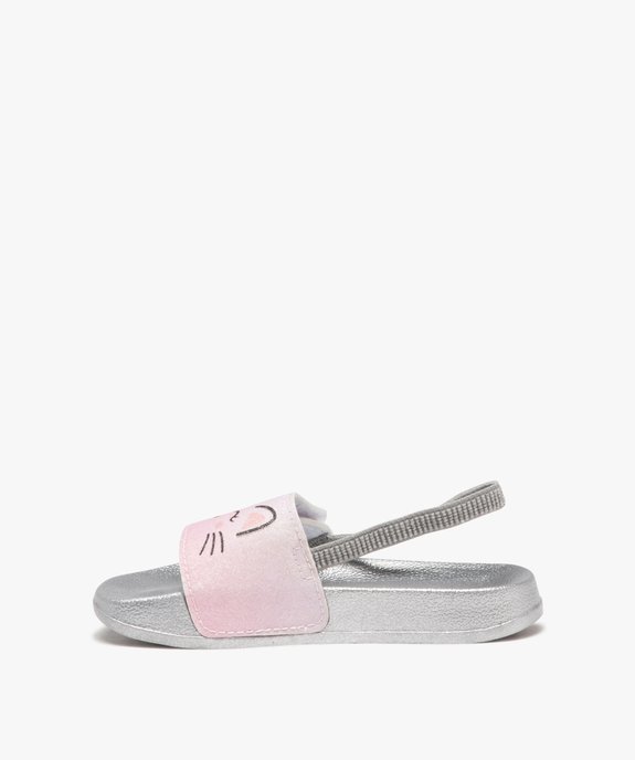 Mules de piscine fille à scratch avec élastique cheville vue3 - GEMO (PLAGE) - GEMO