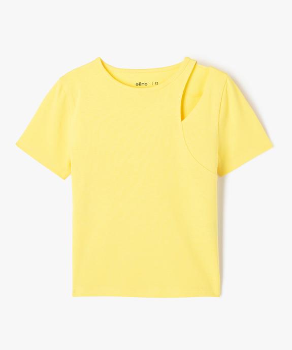 Tee-shirt à manches courtes avec ouverture sur l’épaule fille vue1 - GEMO 4G FILLE - GEMO