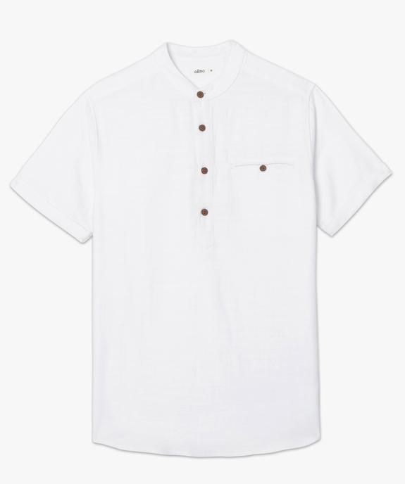 Chemise homme à col mao et manches courtes vue4 - GEMO (HOMME) - GEMO