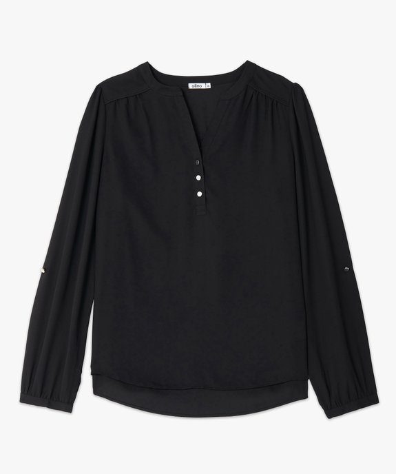 Blouse femme en voile avec manches retroussables vue4 - GEMO(FEMME PAP) - GEMO