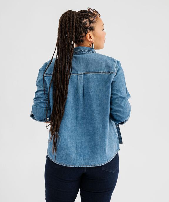 Chemise en jean manches longues et bouton-pression femme vue3 - GEMO (G TAILLE) - GEMO