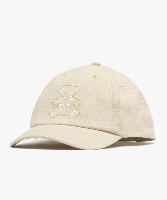 Casquette pailletée avec ourson brodé fille - LuluCastagnette vue1 - LULUCASTAGNETTE - GEMO