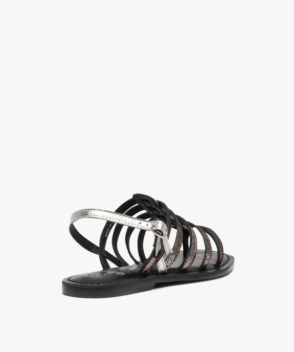 Sandales femme à brides style spartiates dessus cuir brillant vue4 - GEMO (CASUAL) - GEMO