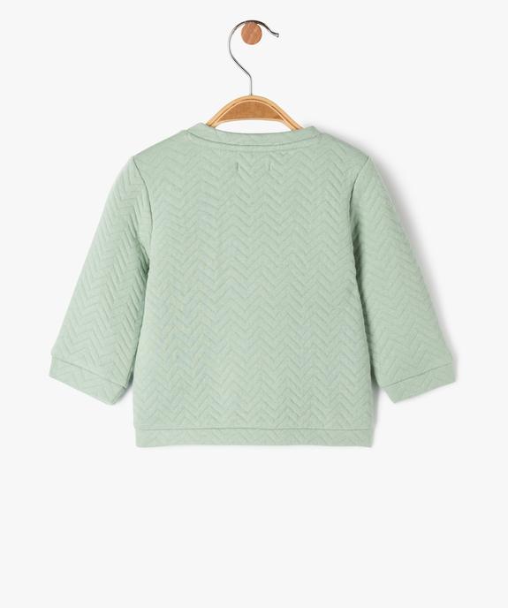 Sweat brassière en molleton à fermeture devant bébé vue3 - GEMO(BB COUCHE) - GEMO